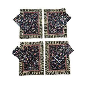 Vintage Vera Bradley 4 Placemats & Napkins Asian Oriental Quilted Retired